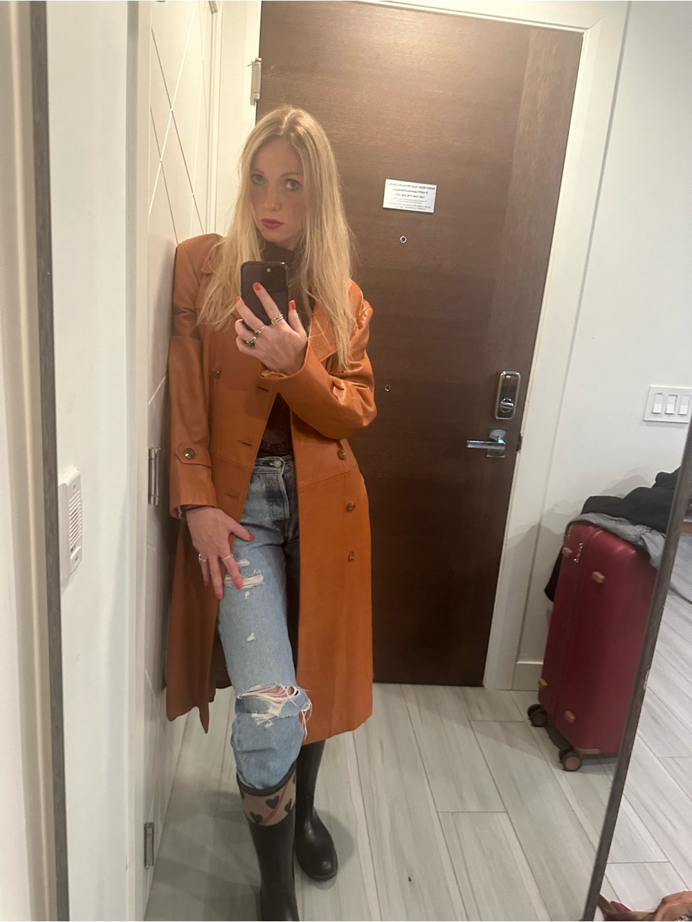 Women's Tan Long Trench Coat